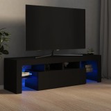 Gossi comoda tv cu lumini led, negru, 140x36,5x40 cm