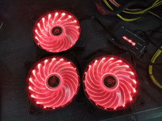 3 x Cooler,ventilator Segotep 120mm Iluminare RGB Controller. foto