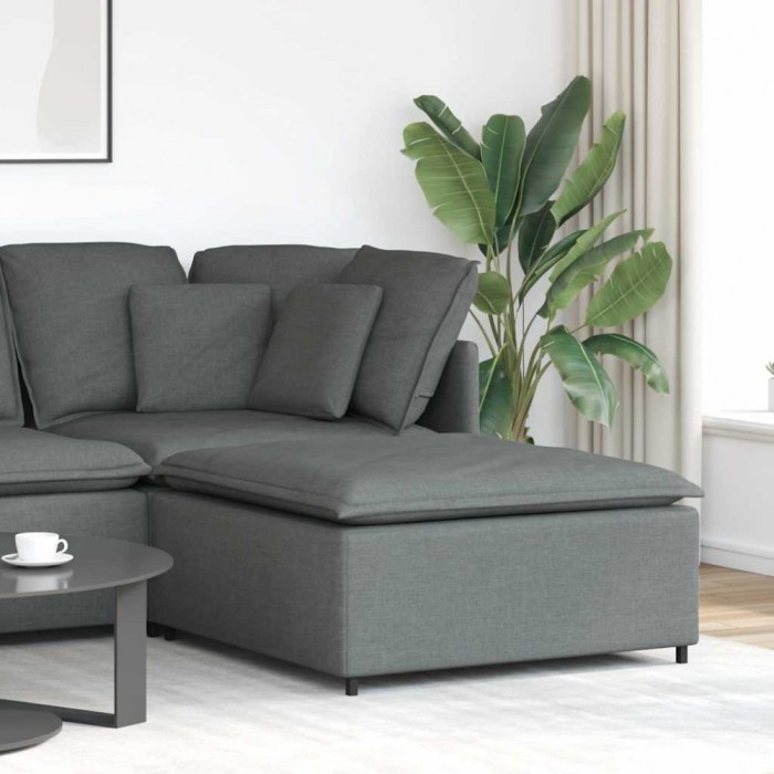 Modul taburet modular pentru canapea, gri &icirc;nchis, 100x100x48 cm