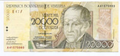 Venezuela 20.000 Bolivares 16.08.2001 - A41575663, B11, P-86a foto