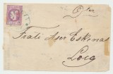 Romania 1870 timbru Carol I cu favoriti 3 bani circulat la Craiova pe fața unui imprimat