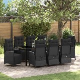 Cumpara ieftin Set de masă pentru grădină 9 pcs Negru Rattan poli