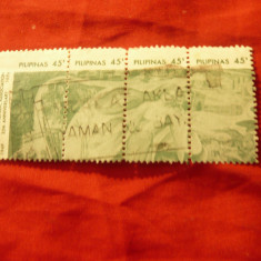 Serie mica Filipine - straif -25 Ani Asoc. Ortopedica 1975 , 4 val. stamp.