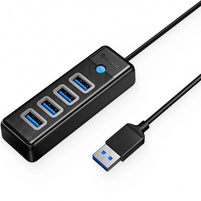 Hub USB Orico PW4U-U3, 4 x USB-A 3.0, Negru foto