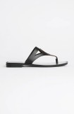 Karl Lagerfeld slapi de piele SKOOT II femei, culoarea negru, cu toc plat, KL80407