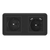 Priza Dubla Techstar&reg; PCU2, 2 USB, 2.1A, 16A, Negru, Policarbonat, Incastrata, Casa/Birou, Protectie Suprasarcina