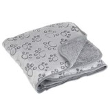 Patura pentru caini cu model labute, Gri, 100x70 cm, CMCLASS