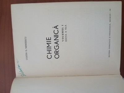 Chimie Organică Volumul1-Costin G.Nenițescu foto