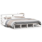Cumpara ieftin Cadru de pat fara saltea, alb, 180x200 cm, lemn masiv pin
