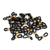 Set 10 clipsuri siliconice pentru ochelari 20 mm Negru auriu, Crisalida