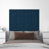 Panouri de perete 12 buc. albastru 30x30 cm catifea 1,08 m&sup2; GartenMobel Dekor, vidaXL