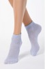 Șosete subțiri de bumbac cu plasă și lurex, Ajour 077 - Violet Pal, 36-37 (23), Conte Elegant