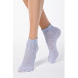Șosete subțiri de bumbac cu plasă și lurex, Ajour 077 - Violet Pal, 36-37 (23)