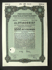 Titlu De Stat Obligatiune Germania 1941-1000-Reichsmark foto