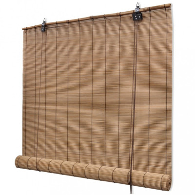 Jaluzea tip rulou, bambus, 150 x 160 cm, maro foto