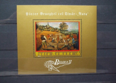 Romania 1972 - PICTURA PIETER BRUEGHEL CEL TANAR, colita nestampilata, EW18 foto