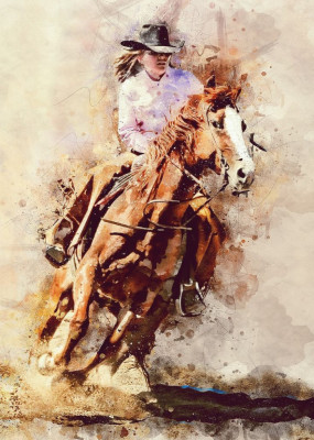 Autocolant Western rodeo, 135 x 225 cm foto