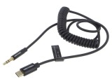 Cablu audio VENTION Jack 3,5mm 3pin la USB C, 1m, negru, mufă aurită