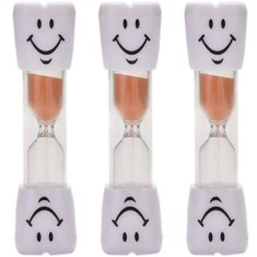 Set 3 clepsidre pentru perierea dintilor, 3 minute, 10 x 2.5 cm, portocaliu