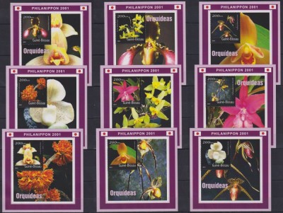 Guinea-Bissau 2001 - ORHIDEE 1 - 9 Colite de LUX - MNH foto