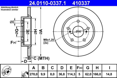 ATE 24.0110-0337.1 Disc frana foto