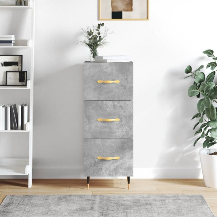 vidaXL Servantă, gri beton, 34,5x34x90 cm, lemn compozit