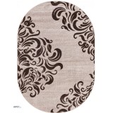 Covor Oval Model Mira 24031-243, Marime 50 x 80 cm, Maro, Inaltime Fir 6 mm, Antialergic, Polipropilena, Living, Dormitor, Sufragerie, Birou