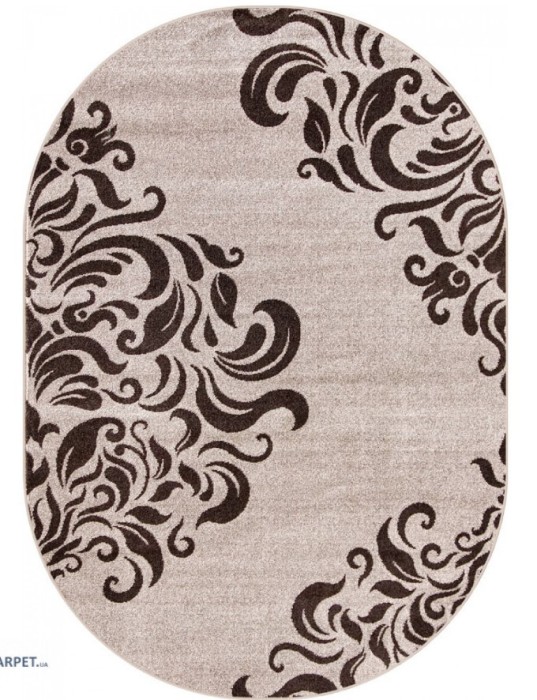Covor Oval Model Mira 24031-243, Marime 50 x 80 cm, Maro, Inaltime Fir 6 mm, Antialergic, Polipropilena, Living, Dormitor, Sufragerie, Birou