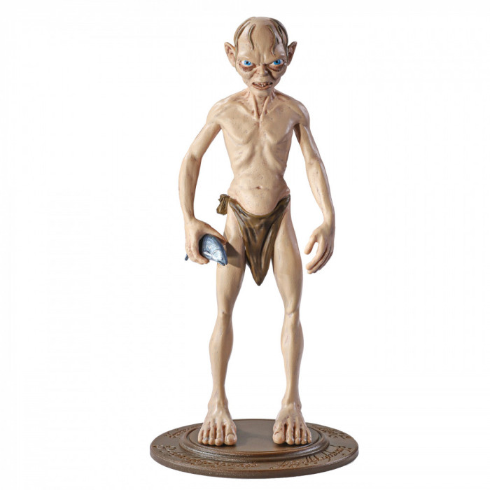 Figurina articulata Gollum IdeallStore&reg;, Unique Smeagol, editie de colectie, 18 cm, stativ inclus