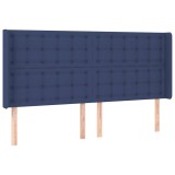 Cumpara ieftin Tablie de pat cu aripioare, albastru, 183x16x118/128 cm, textil