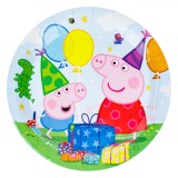 Farfurii Carton Peppa Pig, Set 6 Bucăți, 18 cm, Multicolor, Oem