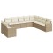 Set canapele de gradina cu perne, 10 piese, bej, poliratan