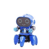 Jucarie interactiva robot inteligent electric ZYTEQ&reg;️ pentru copii, cu lumina LED si functie de dans, albastru