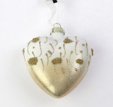 Glob - Glitter Heart, gold 8x7cm | Kaemingk