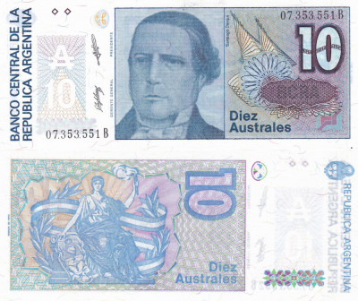 Argentina 10Australes 1985-89 UNC foto