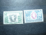 2 Timbre British Honduras (azi Belize) 1938 Rege George VI 4 si 5c ,guma imperf, Nestampilat