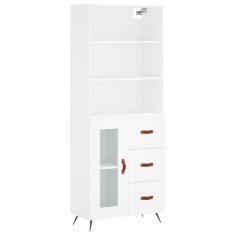 Dulap inalt, alb, 69,5x34x180 cm, lemn compozit