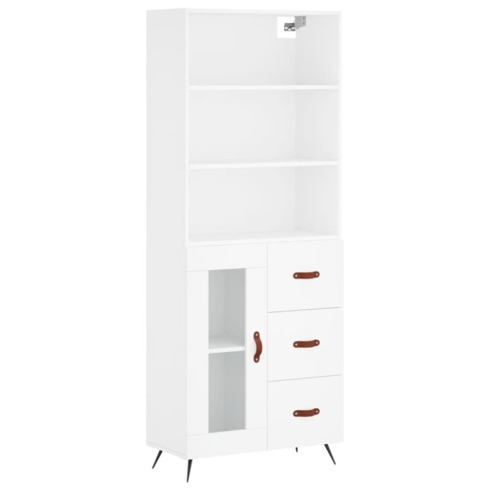 Dulap inalt, alb, 69,5x34x180 cm, lemn compozit