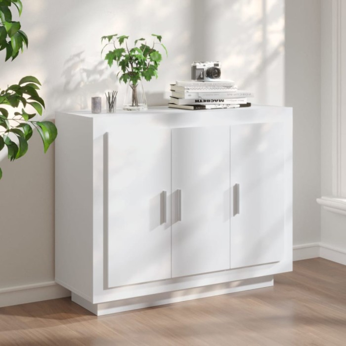 vidaXL Servantă, alb, 92x35x75 cm, lemn compozit
