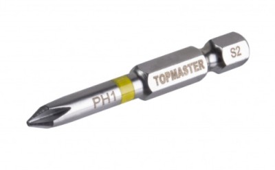 TOPMASTER Set 2 biti cruce PH1 prindere hexagonala 1/4&amp;amp;quot; lungime 50 mm foto