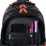 Ghiozdan St.Majewski 4 compartimente 16 inch, negru, impermeabil, ergonomic