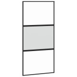 Cumpara ieftin Usa glisanta, negru, 102,5x205 cm, sticla securizata/aluminiu
