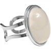 Inel Piatra Lunii Oval Reglabil Inox 16L - Bijuterie Femei, Dragoste, Fertilitate, Cadou Special Certificat Garantie