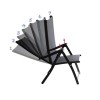 Scaun Pliabil Gradina Negru, Spatar Ajustabil 7 Pozitii, 69x55x102cm, Fotoliu Relaxare Exterior, Cadru Metalic Rezistent, 120kg