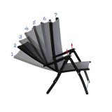 Scaun Fotoliu Pliabil Negru cu Spatar Ajustabil in 7 Pozitii 69x55x102 cm, Oem