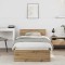 vidaXL Cadru de pat stejar artizanal 75 x 190 cm Lemn compozit 871661