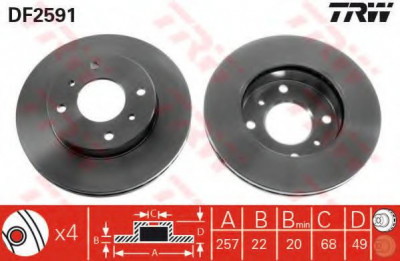 Disc frana NISSAN ALMERA II Hatchback (N16) (2000 - 2016) TRW DF2591 foto