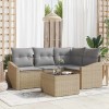 VidaXL Set de canapele pentru grădină 5 pcs Bej Rattan poli 3346710