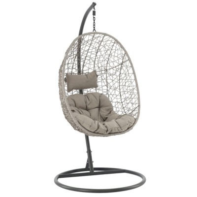 Scaun leagan suspendat, Chomik, Sally, ratan sintetic, gri, max 150 kg foto
