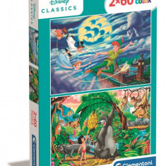 Puzzle Clementoni Disney Classics, Peter Pan Cartea Junglei, 2 x 60 piese